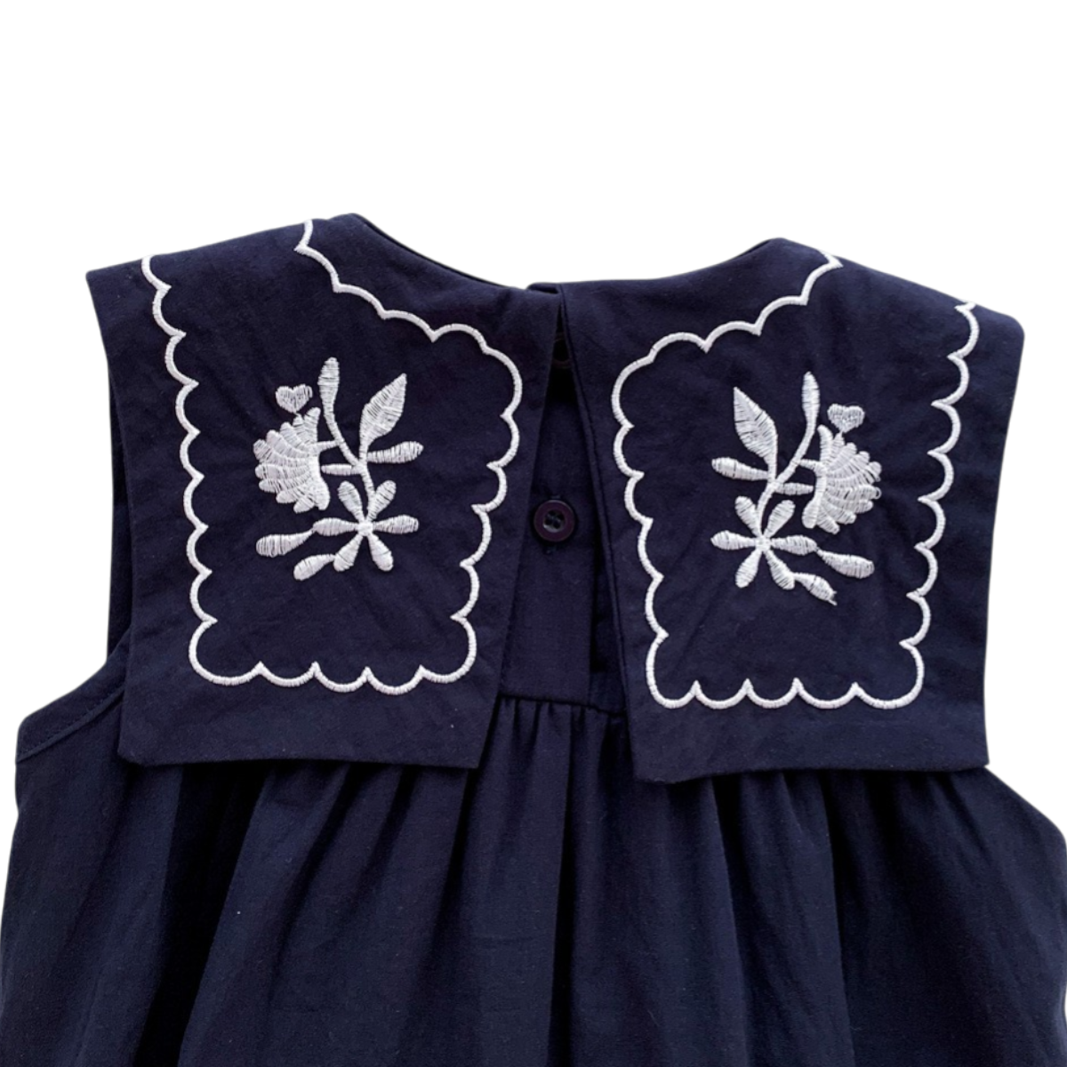 Navy Blue Embroidered Nautical Baby Bodysuit