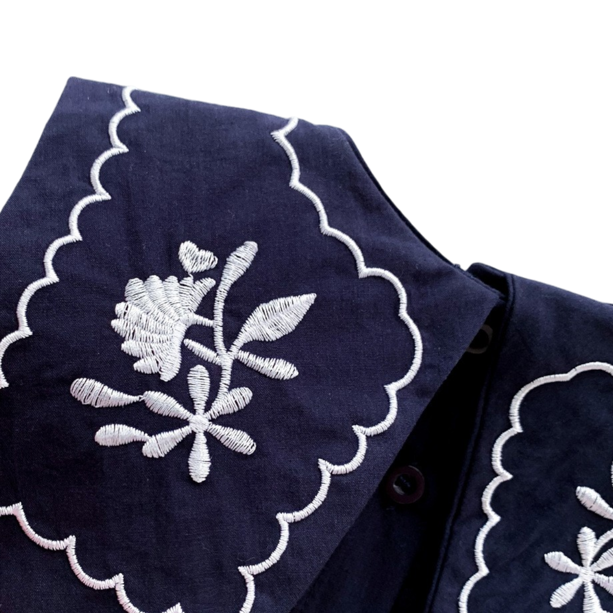 Navy Blue Embroidered Nautical Baby Bodysuit