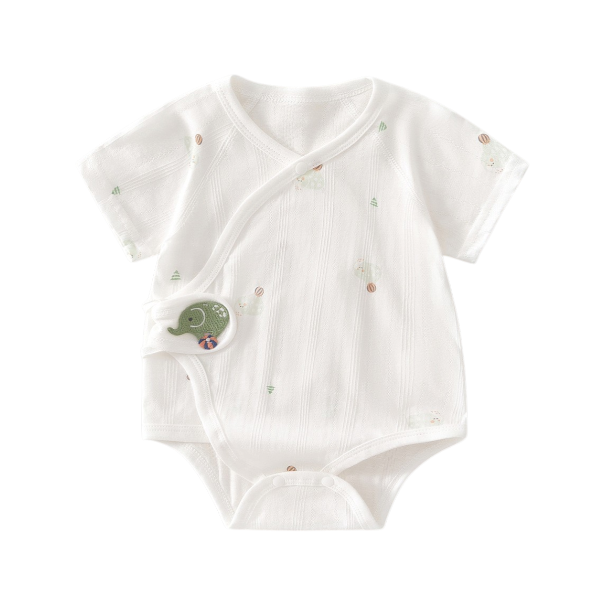 Little Elephant Baby Bodysuit on a white background