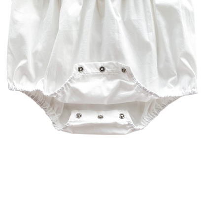 White Embroidered Nautical Baby Bodysuit on a white background, view 5
