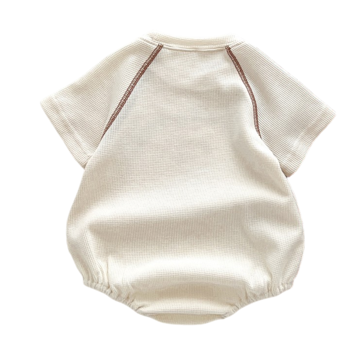 Beige Bear Baby Bodysuit on a white background, view 7