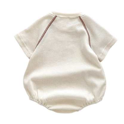 Beige Bear Baby Bodysuit on a white background, view 7
