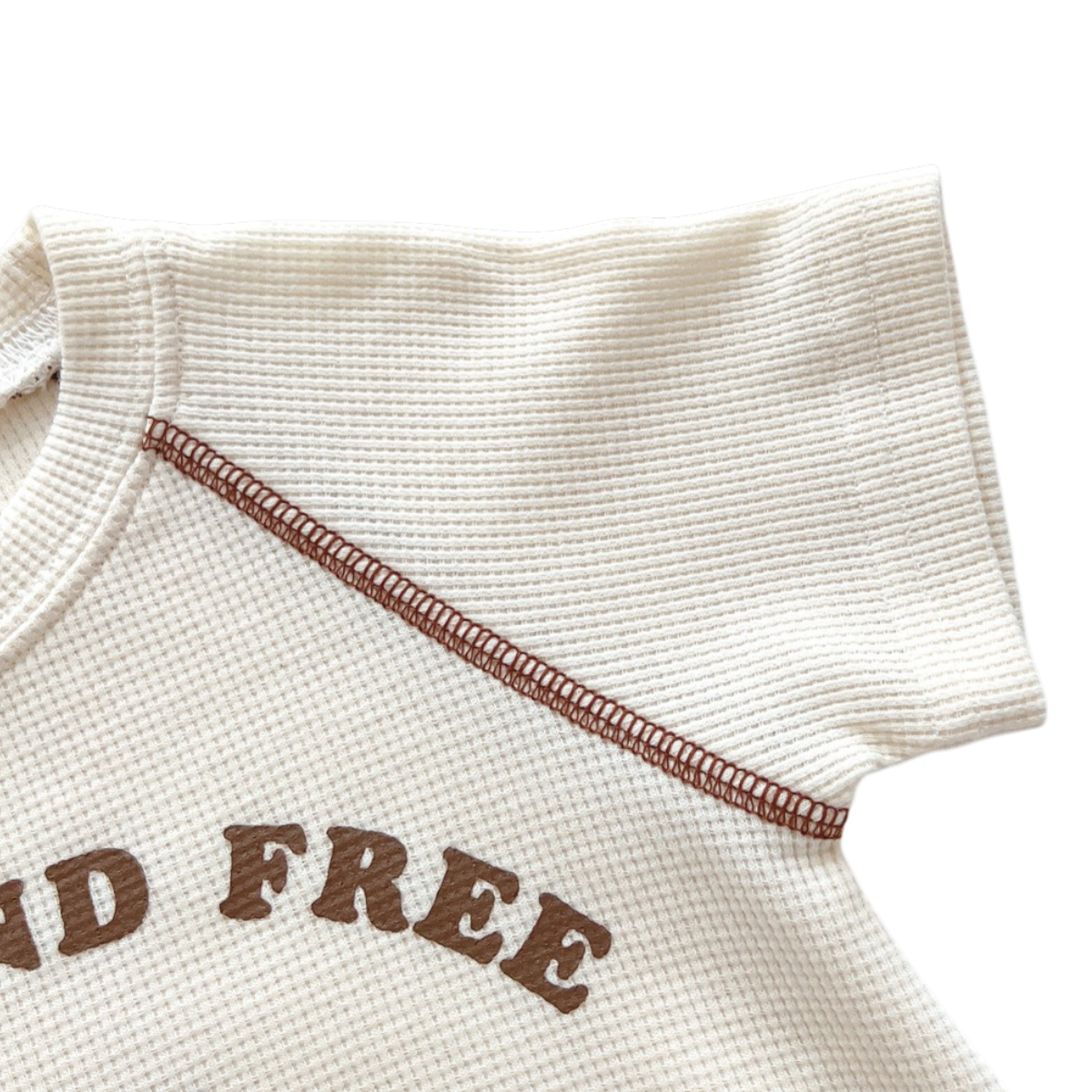 Beige Bear Baby Bodysuit on a white background, view 3
