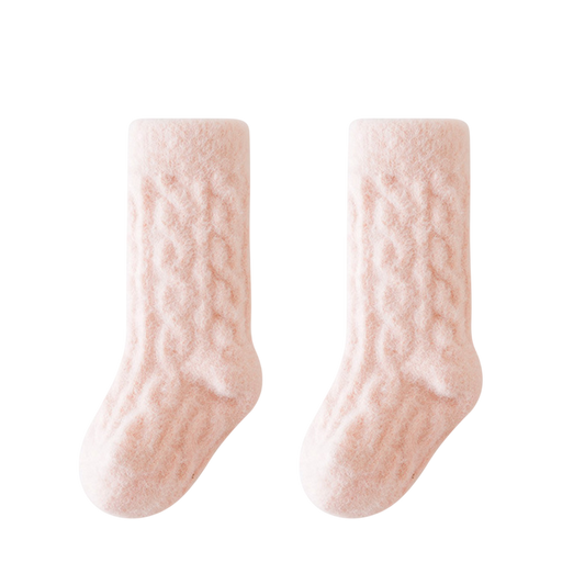 Pink Twisted Winter Baby Socks