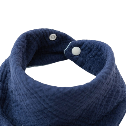 Sky Blue & Navy Reversible Baby Bib product image view 2