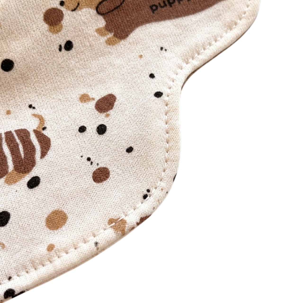 Double-Sided Coffee Spot Puppy Baby Bib product image view 6