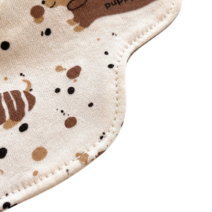 Double-Sided Coffee Spot Puppy Baby Bib product image view 6