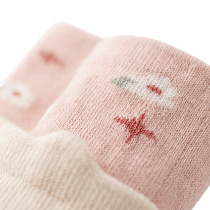 Pink Two-Tone Baby Socks