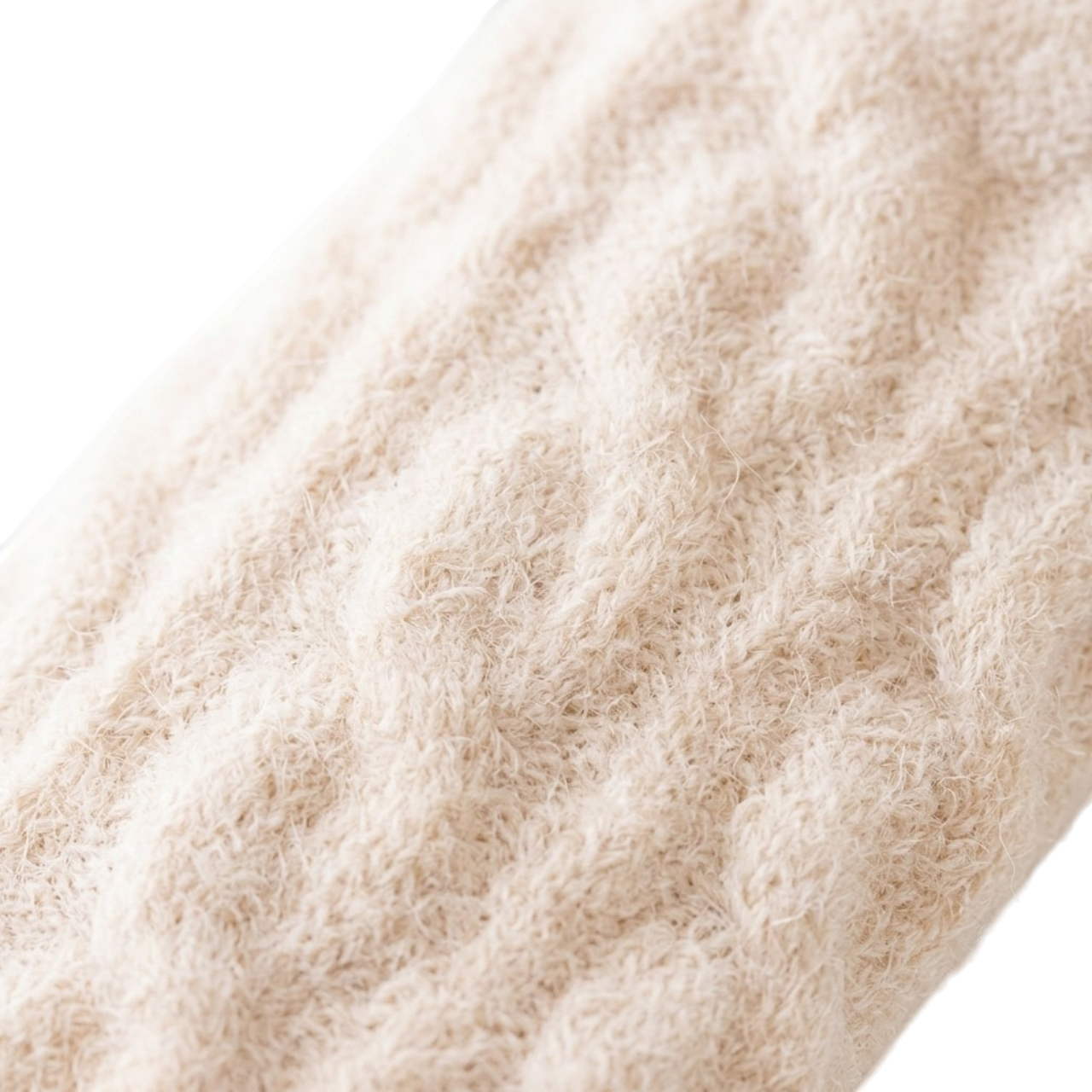 Beige Twisted Winter Baby Socks