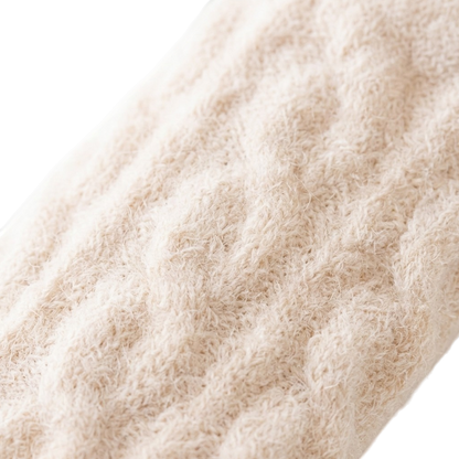 Beige Twisted Winter Baby Socks
