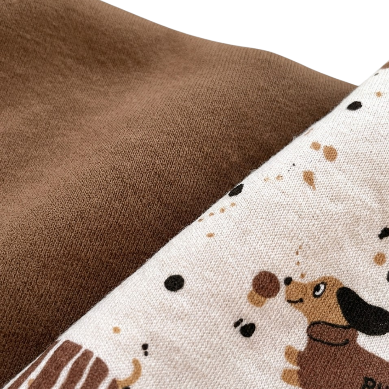 Double-Sided Coffee Spot Puppy Baby Bib product image view 4