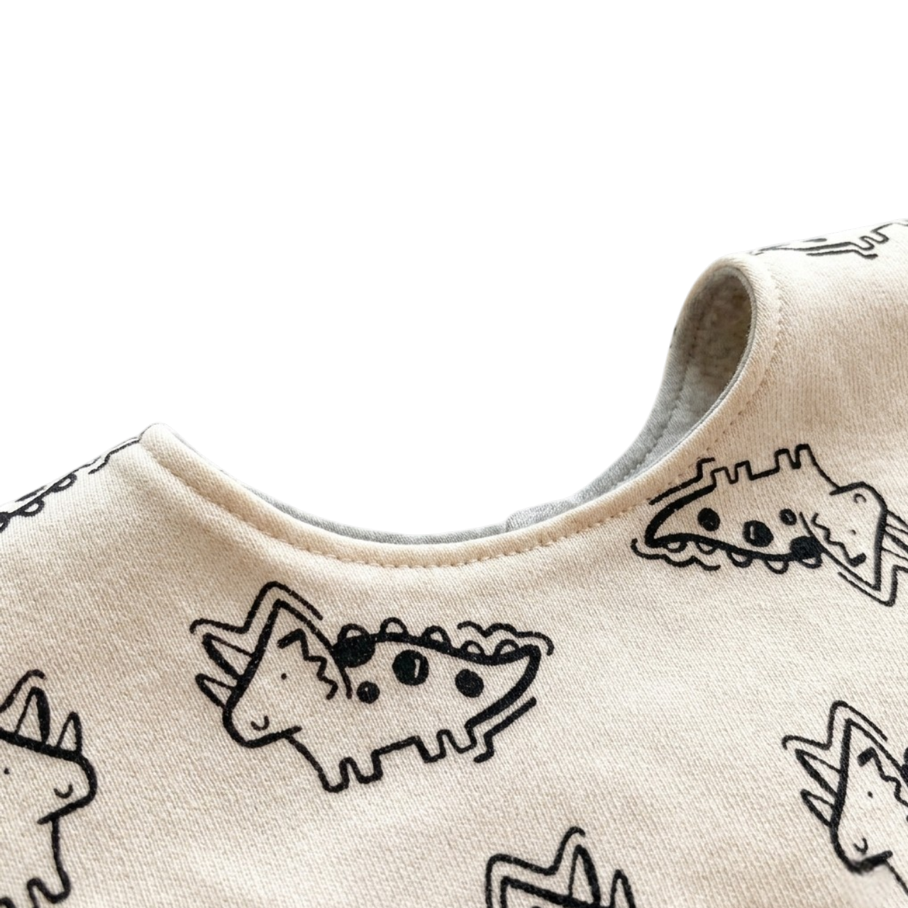 Double-Sided Gray Cute Dragon Baby Bib product image view 3