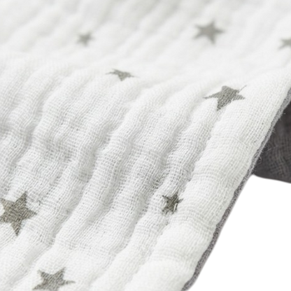 Stars & Moon + Gray Reversible Baby Bib product image view 2