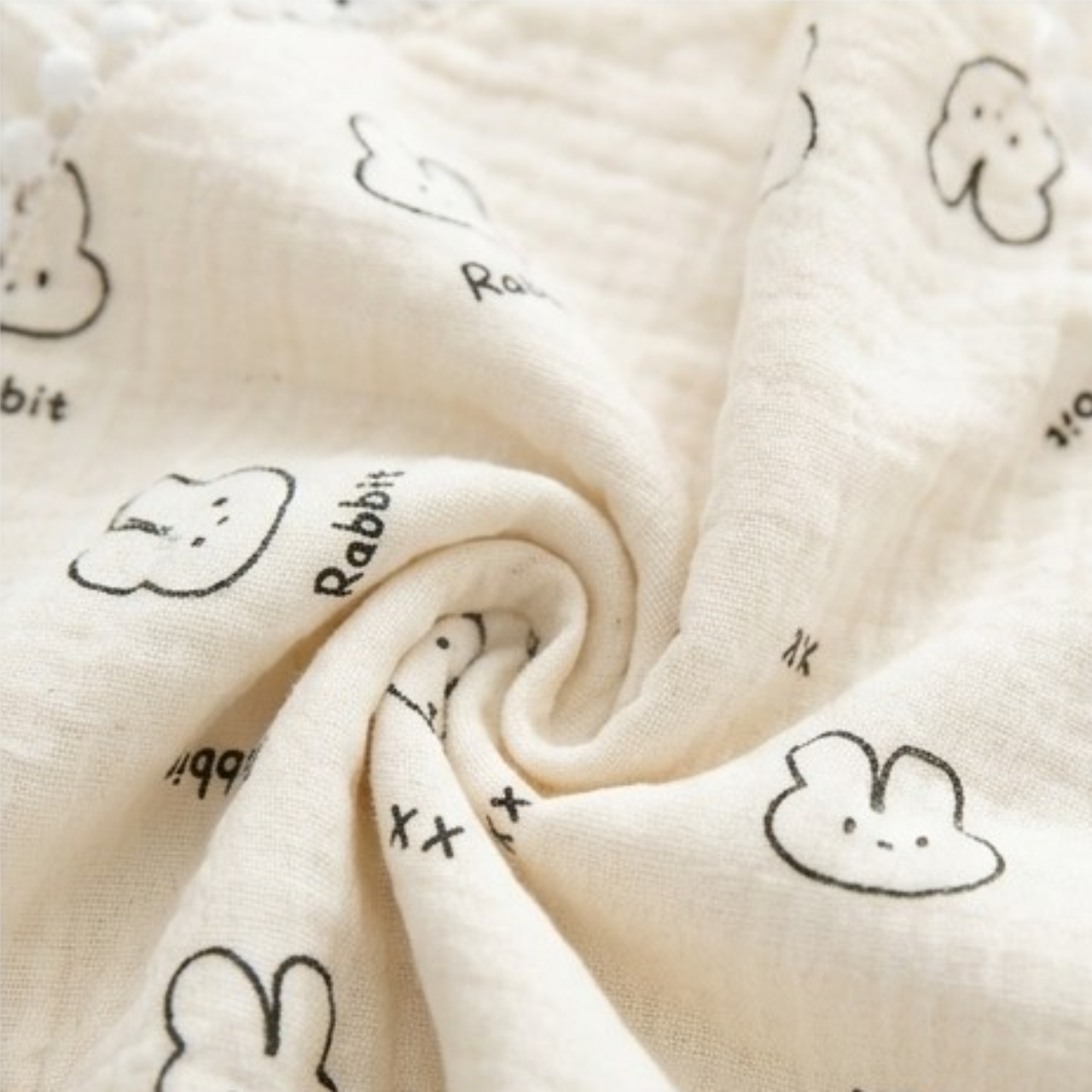 Little White Bunny Baby Bib product image view 4