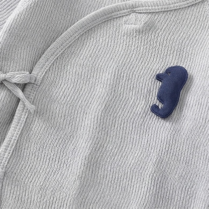 Blue Seahorse Long Sleeve Baby Bodysuit Set