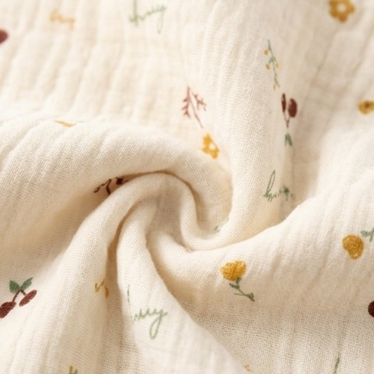 Little Cherry & Flower Baby Bib product image view 3