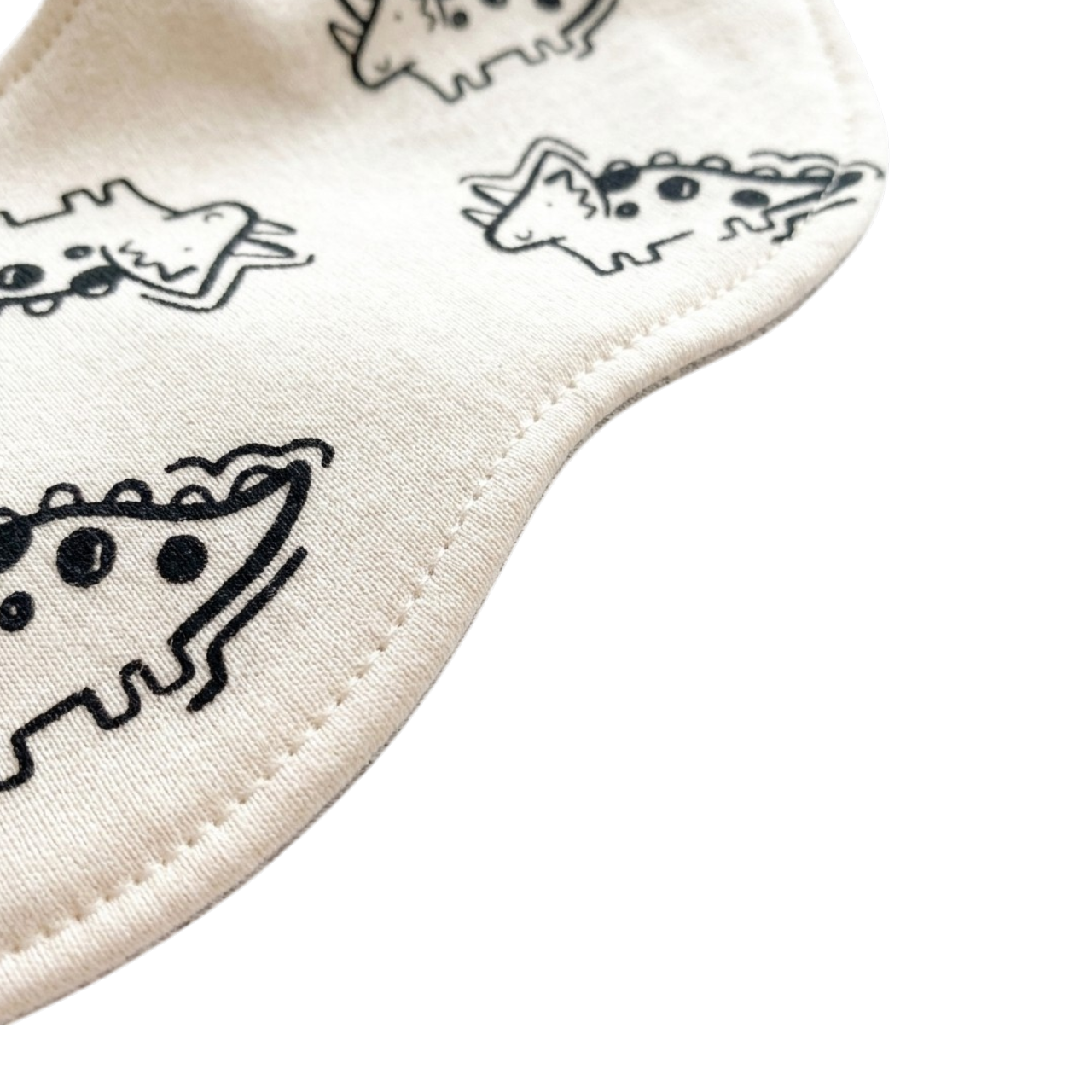 Double-Sided Gray Cute Dragon Baby Bib product image view 5