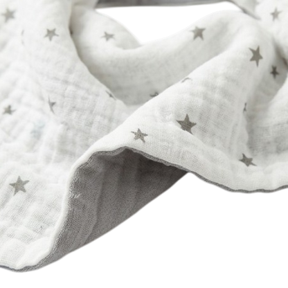 Stars & Moon + Gray Reversible Baby Bib product image view 3