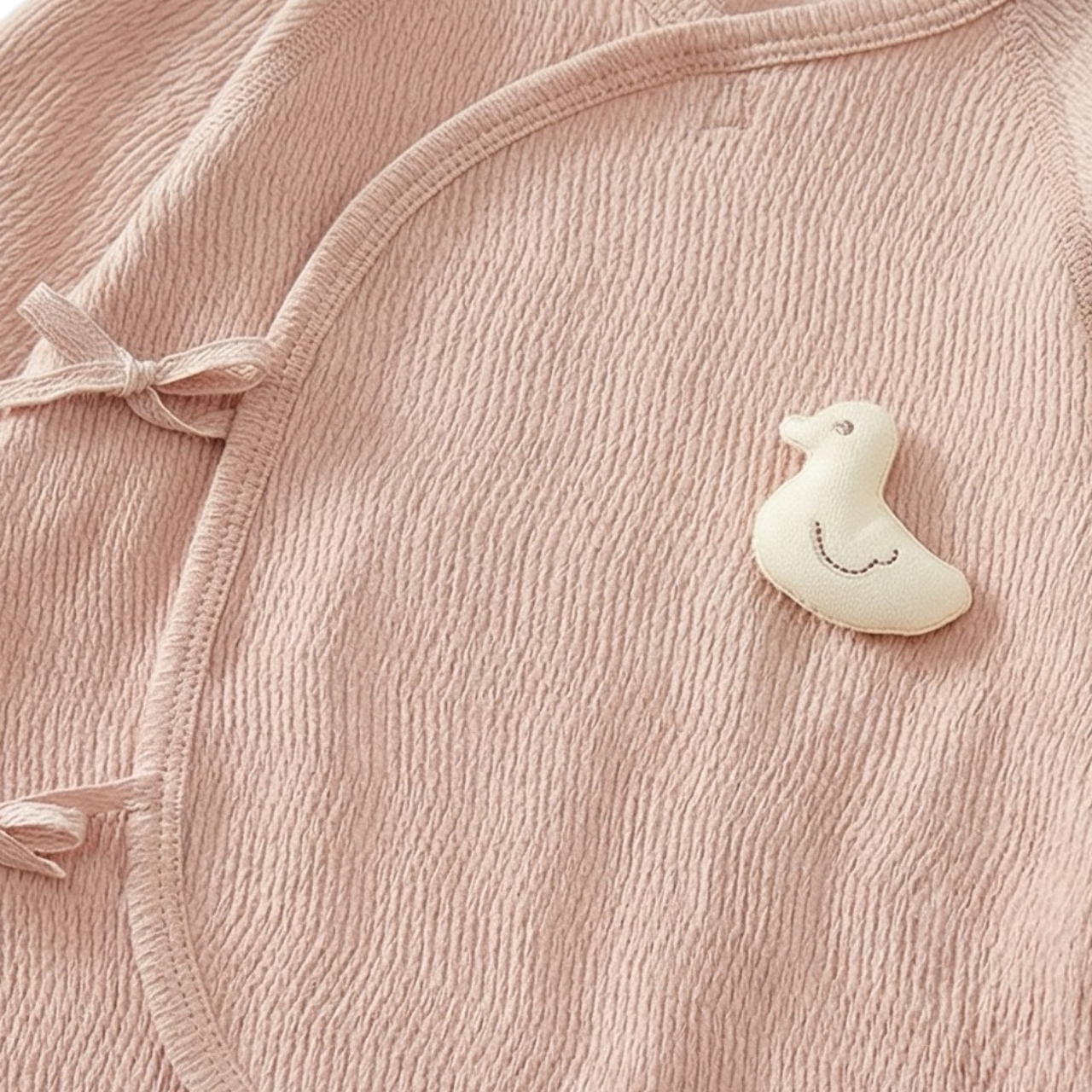 Pink Duck Long Sleeve Baby Bodysuit Set product image view 4