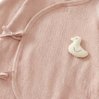 Pink Duck Long Sleeve Baby Bodysuit Set product image view 4