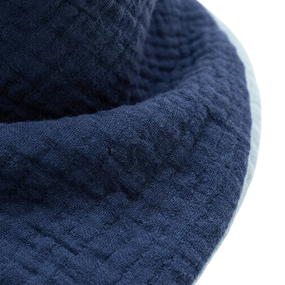 Sky Blue & Navy Reversible Baby Bib product image view 3