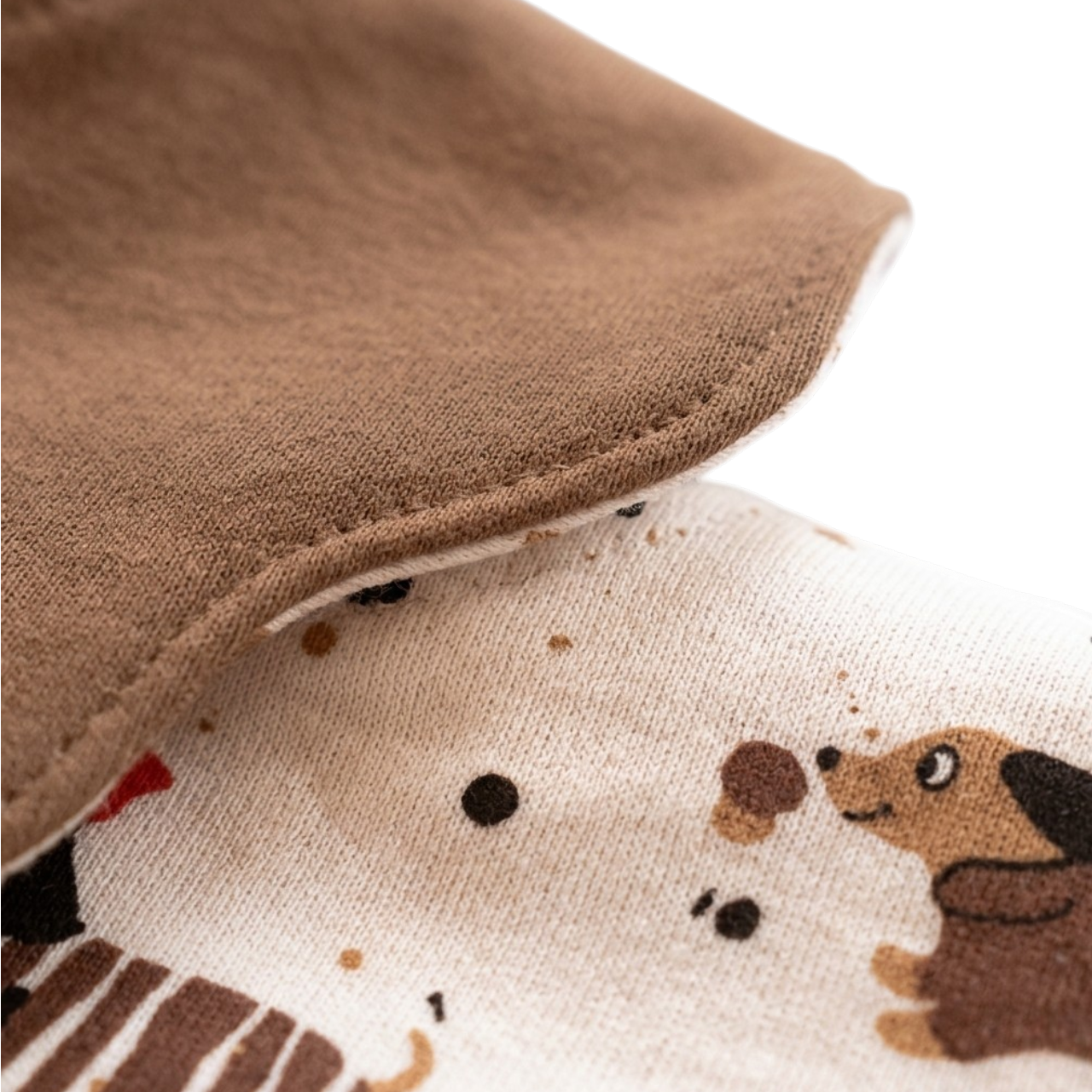 Double-Sided Coffee Spot Puppy Baby Bib product image view 5