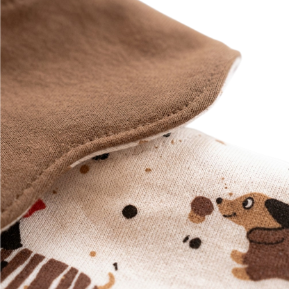 Double-Sided Coffee Spot Puppy Baby Bib product image view 5