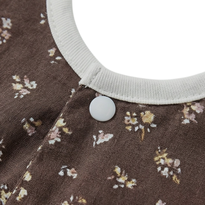 Coffee Floral Lace Baby Bib