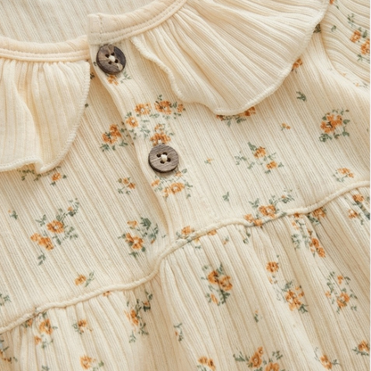 Warm Yellow Floral Baby Bodysuit Set product image view 4