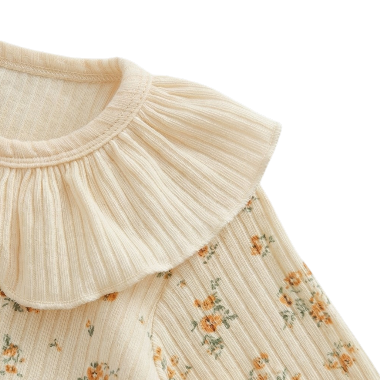 Warm Yellow Floral Baby Bodysuit Set product image view 5