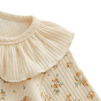 Warm Yellow Floral Baby Bodysuit Set product image view 5