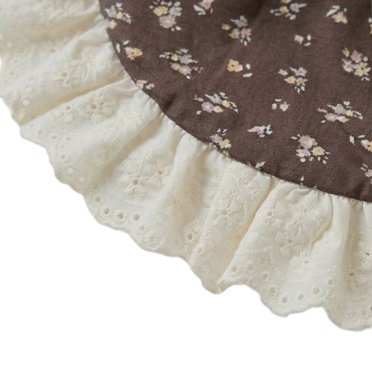 Coffee Floral Lace Baby Bib