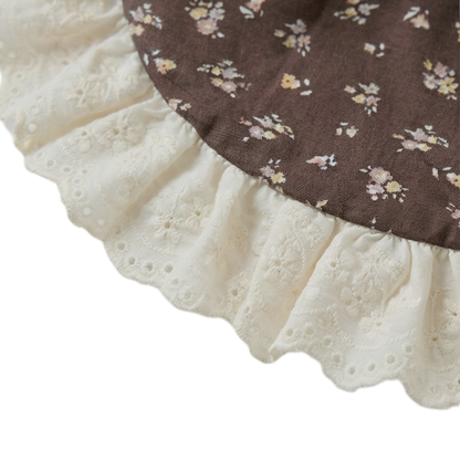 Coffee Floral Lace Baby Bib