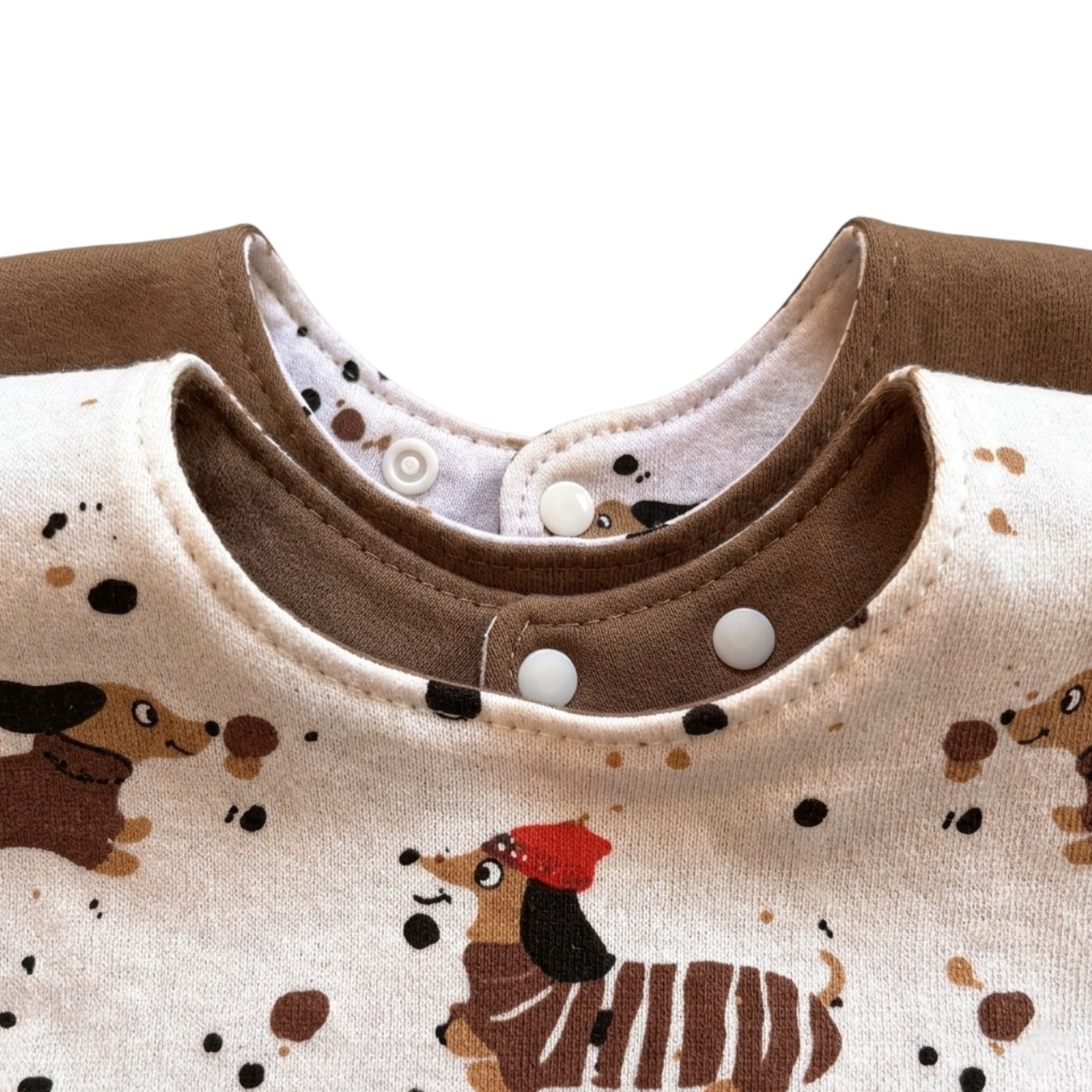 Double-Sided Coffee Spot Puppy Baby Bib product image view 3