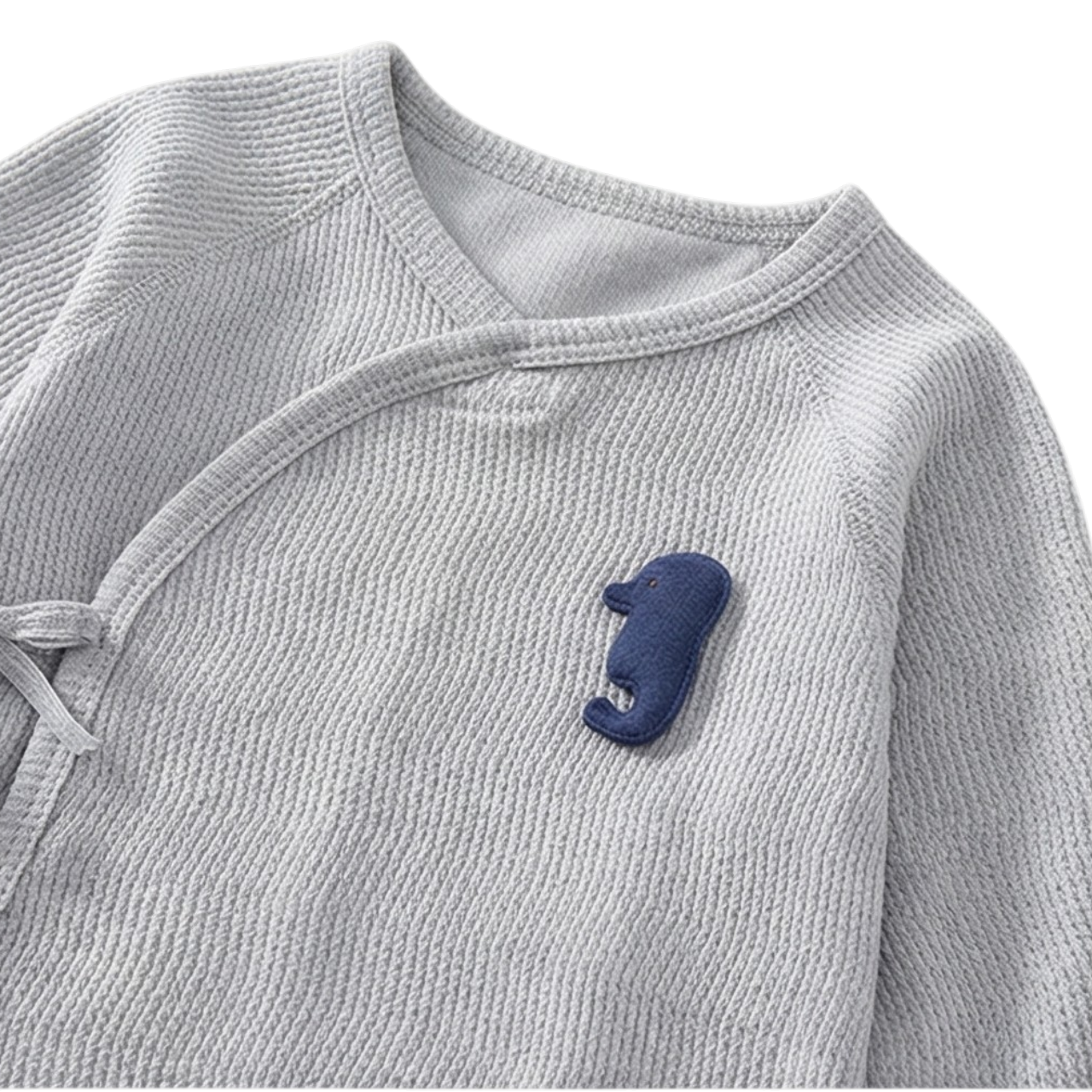 Blue Seahorse Long Sleeve Baby Bodysuit Set