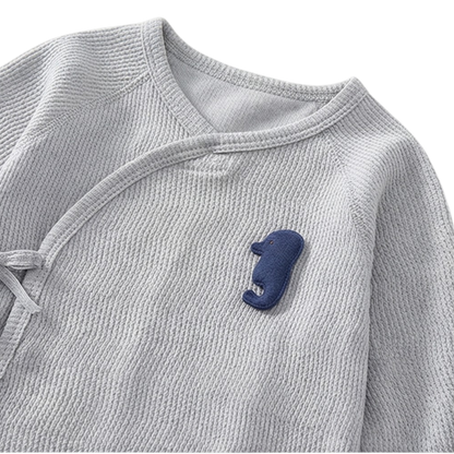 Blue Seahorse Long Sleeve Baby Bodysuit Set
