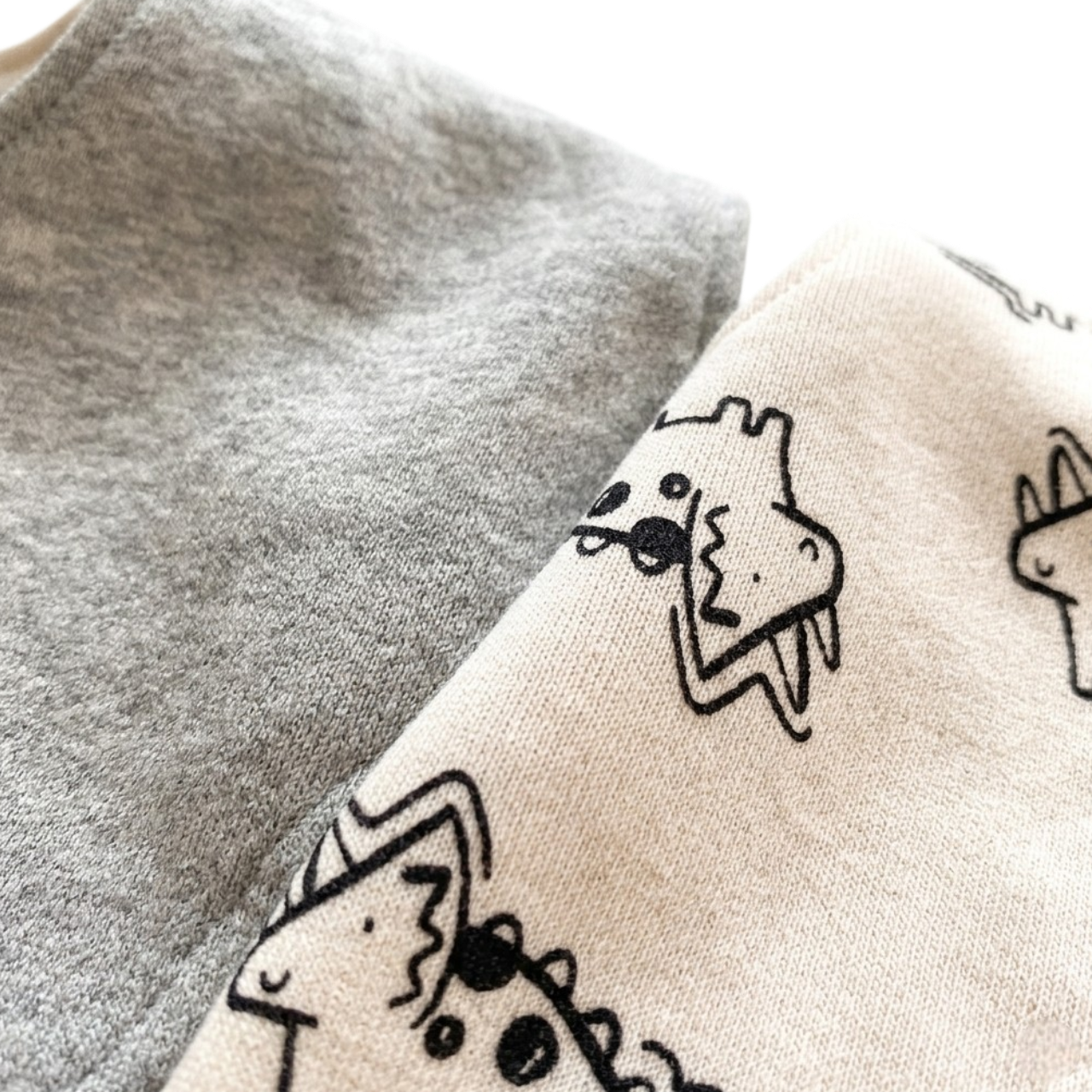 Double-Sided Gray Cute Dragon Baby Bib product image view 2