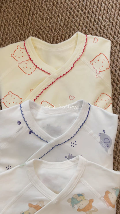 Cream Popsicle Wrap Long-Sleeve Baby Bodysuit