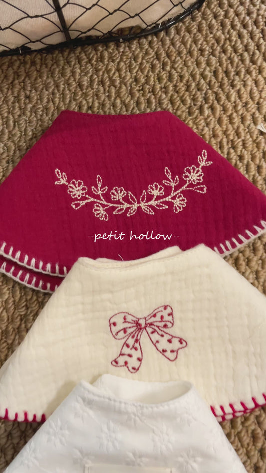 Floral Embroidered Baby Bib